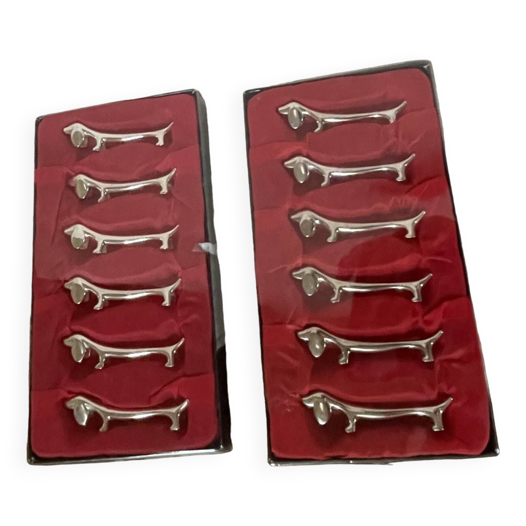 Silver dachshund knife holder