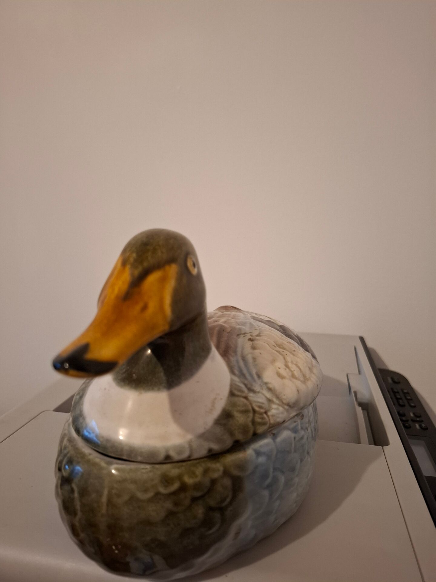 Old ceramic duck signed Caugant