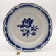 6 flat plates fb badonviller, vintage blue décor