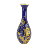 Vase bleu de four en porcelaine de limoges