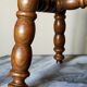 Vintage turned solid wooden stool