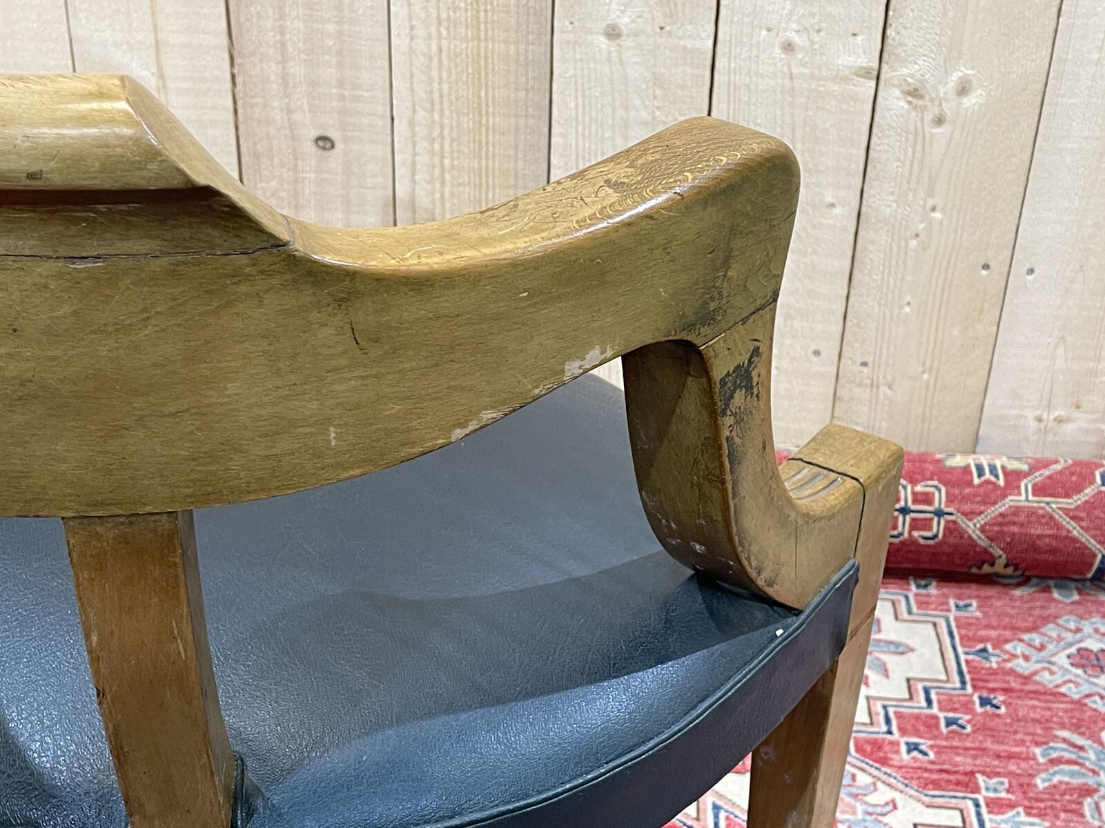 1930s beech and skai office chair