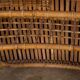 Striking 20thc italian standing bamboo dry bar & stools c.1960
