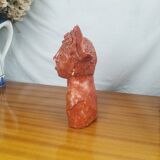 African Woman Bust In Clay, Vintage Modern Figurative Art