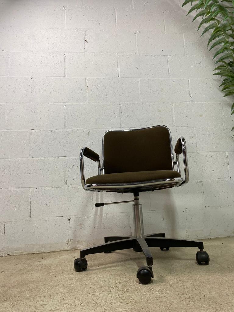 Chaise de bureau vintage avec finition chromée