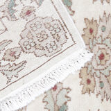 Handmade Ziegler Wool Rug, Cream and Green Wool Runner Rug- 80x185cm