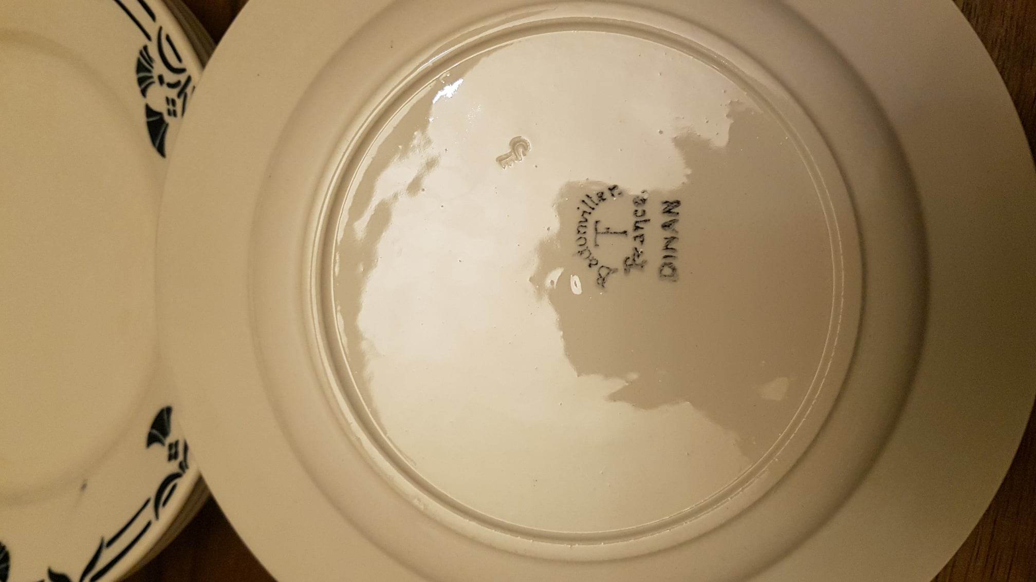 Set of 5 plates Badonviller model Dinan