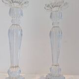 Bohemian crystal torch candle holders