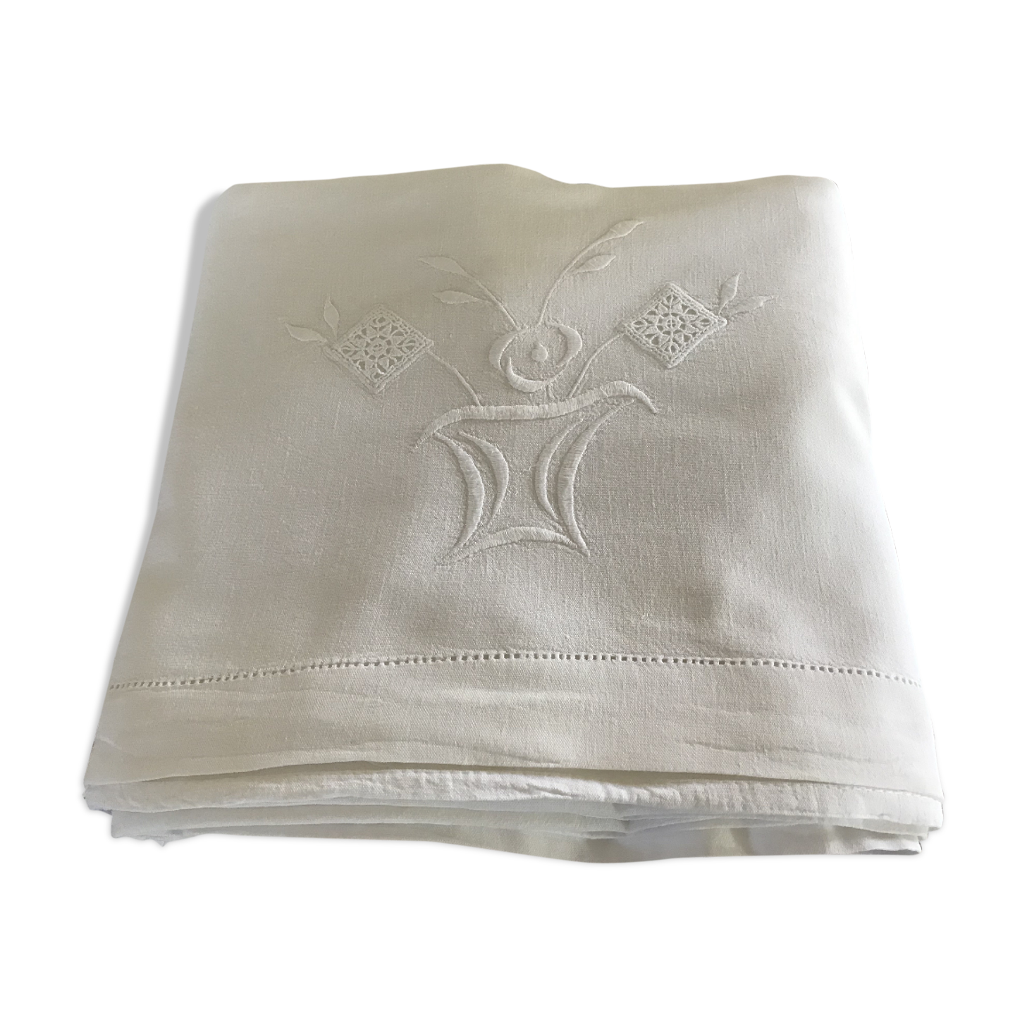Old embroidered sheet 240 x 188cm