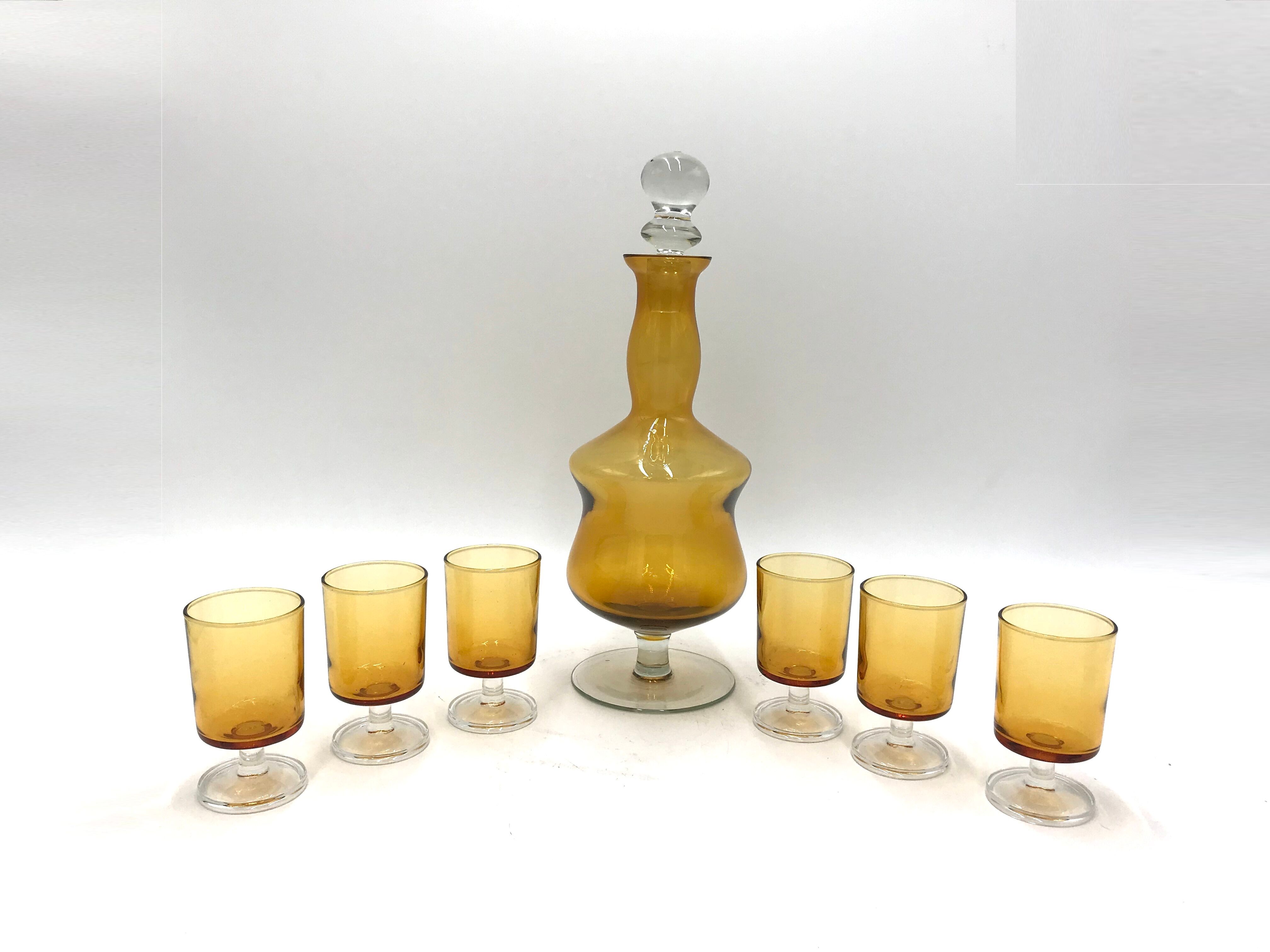 Carafe with 6 glasses, France, 1960s
