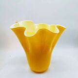 1970S Stunning Jacketed Fazzoletto Vase in Murano Glass. Made in Italy