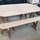 Old table on trestles