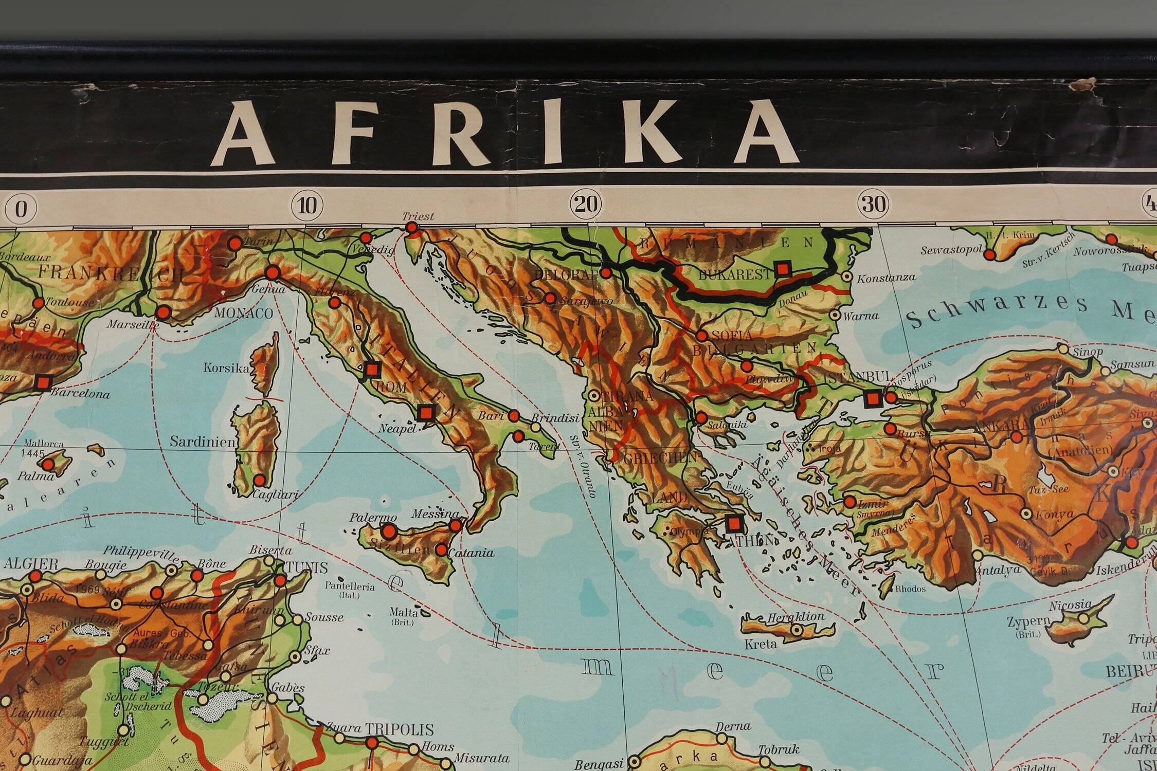 Large Educational Wall Chart or Map of Africa, Germany 1950s