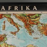 Large Educational Wall Chart or Map of Africa, Germany 1950s