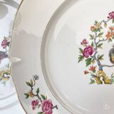 8 flat plates in Céranord porcelain, bird of paradise motif, "Regence" model