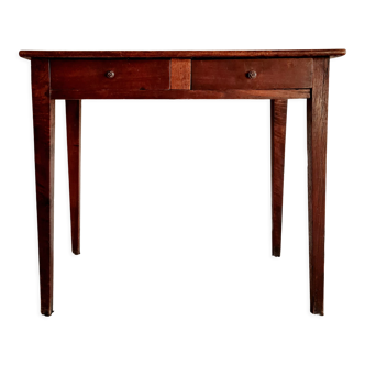 Antique solid wood farmhouse table 2 drawers
