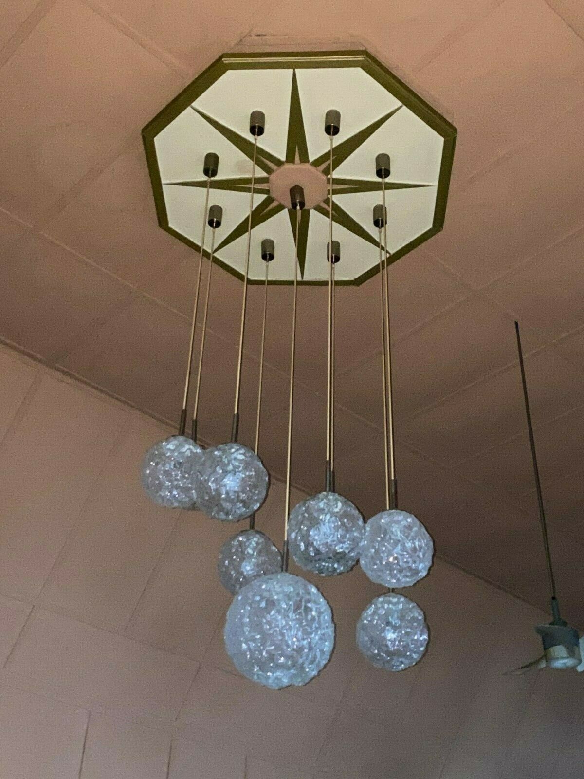XXL 60s 70s ceiling light hanging lamp cascade lamp Hillebrand Design 60s
