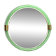 Murano glass wall mirror "Torgiglione-Torchon" round Venetian green