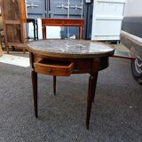 Table bouillotte style Louis XVI marble top