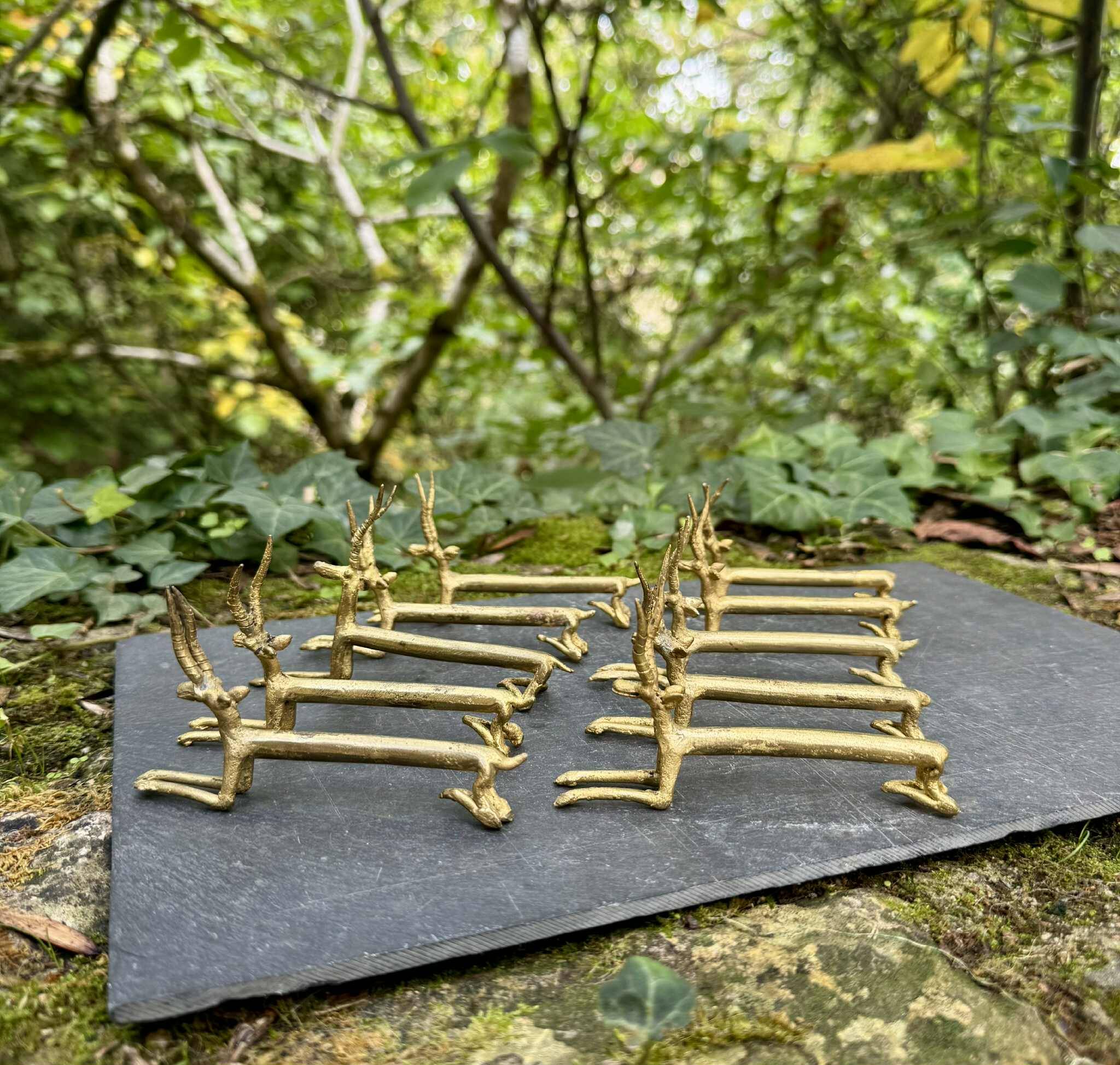 10 brass antelope knife holders