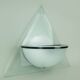Pair of italian 1980s sconces wall lamps lamperti model illo etched glass and metal