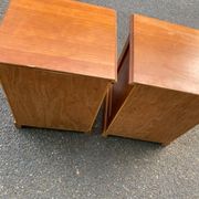2 marine bedside tables in solid wood stained honey 1990