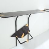 Pair of brutalist wrought iron consoles by Argueyrolles 1990