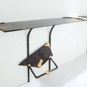 Pair of brutalist wrought iron consoles by Argueyrolles 1990