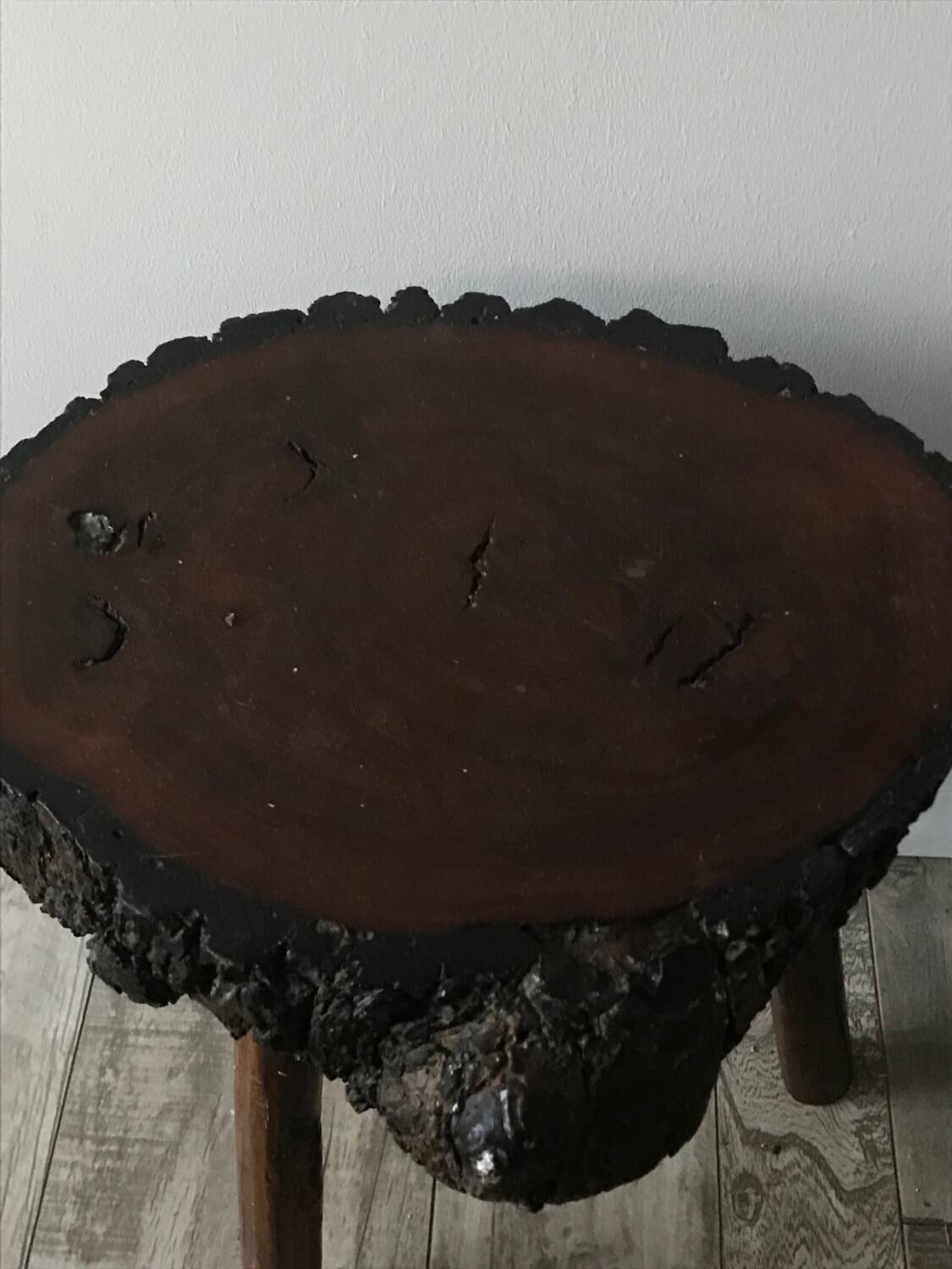 Raw art wood stool