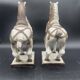 Large pair of crackled ceramic horses – China 20th century