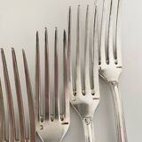 Nine large Ercuis silver-plated forks