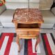 Antique walnut and marble bedside table
