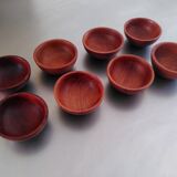 Set of 8 cups in exotic wood