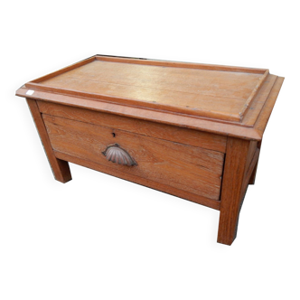 Bedside Coffee Table with Drawer Antique Small Teak Chest Original India