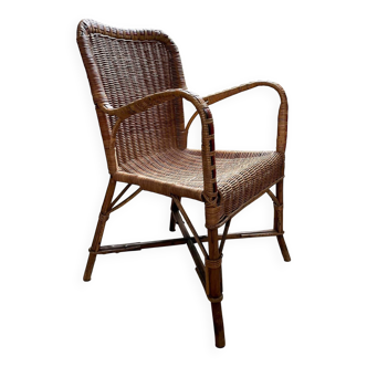 Bamboo and rattan armchair, France 1940/1950s