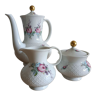 Service à café ou thé en porcelaine blanche Bavaria décor fleuri