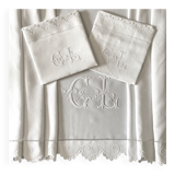 Old embroidered bed linen