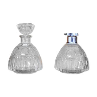 Glass perfume holder, 1950s, set of 2