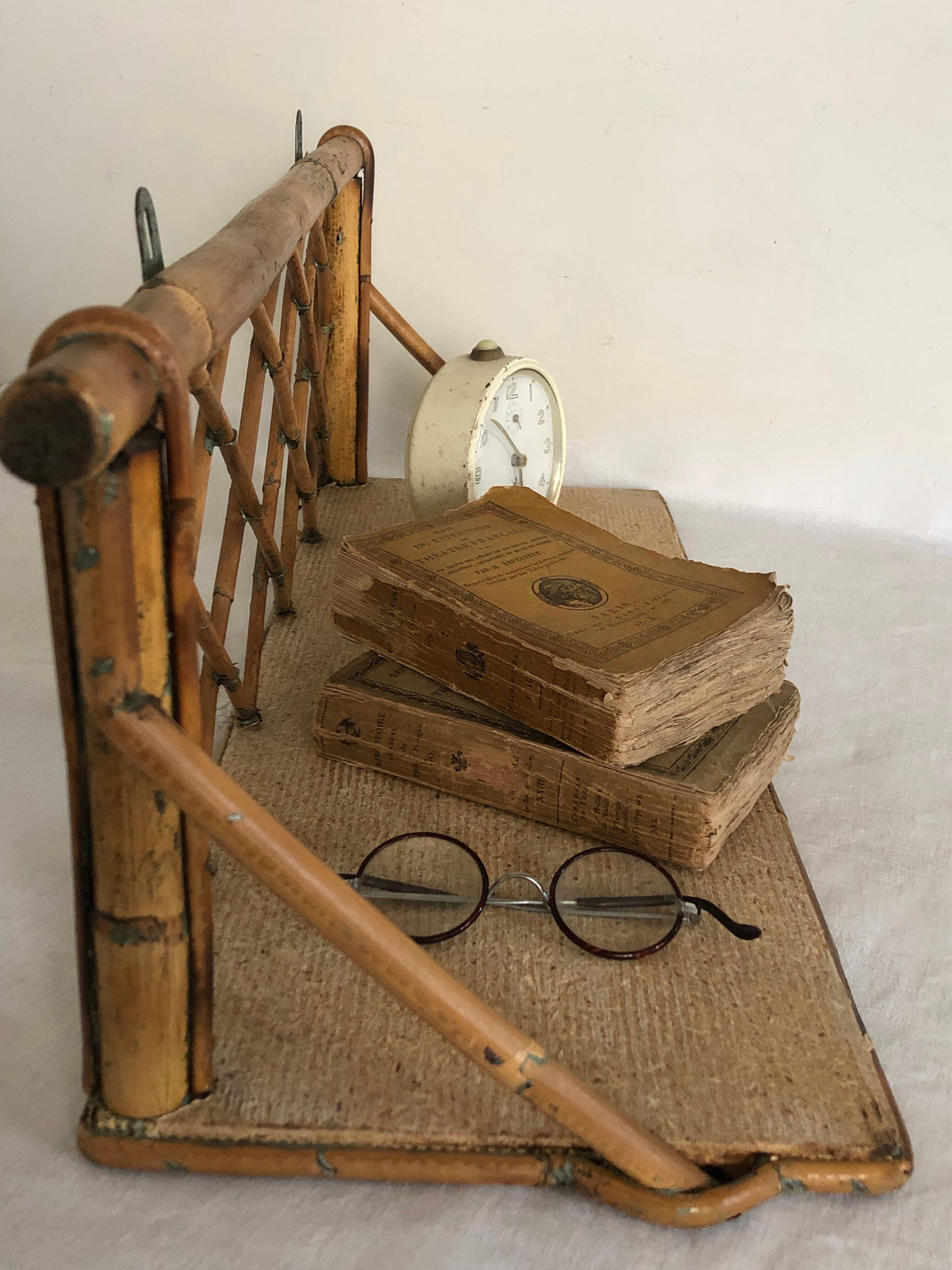 Rattan wall shelf, 50s