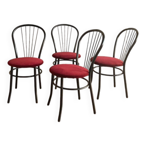 4 chaises bistrot en - rouge