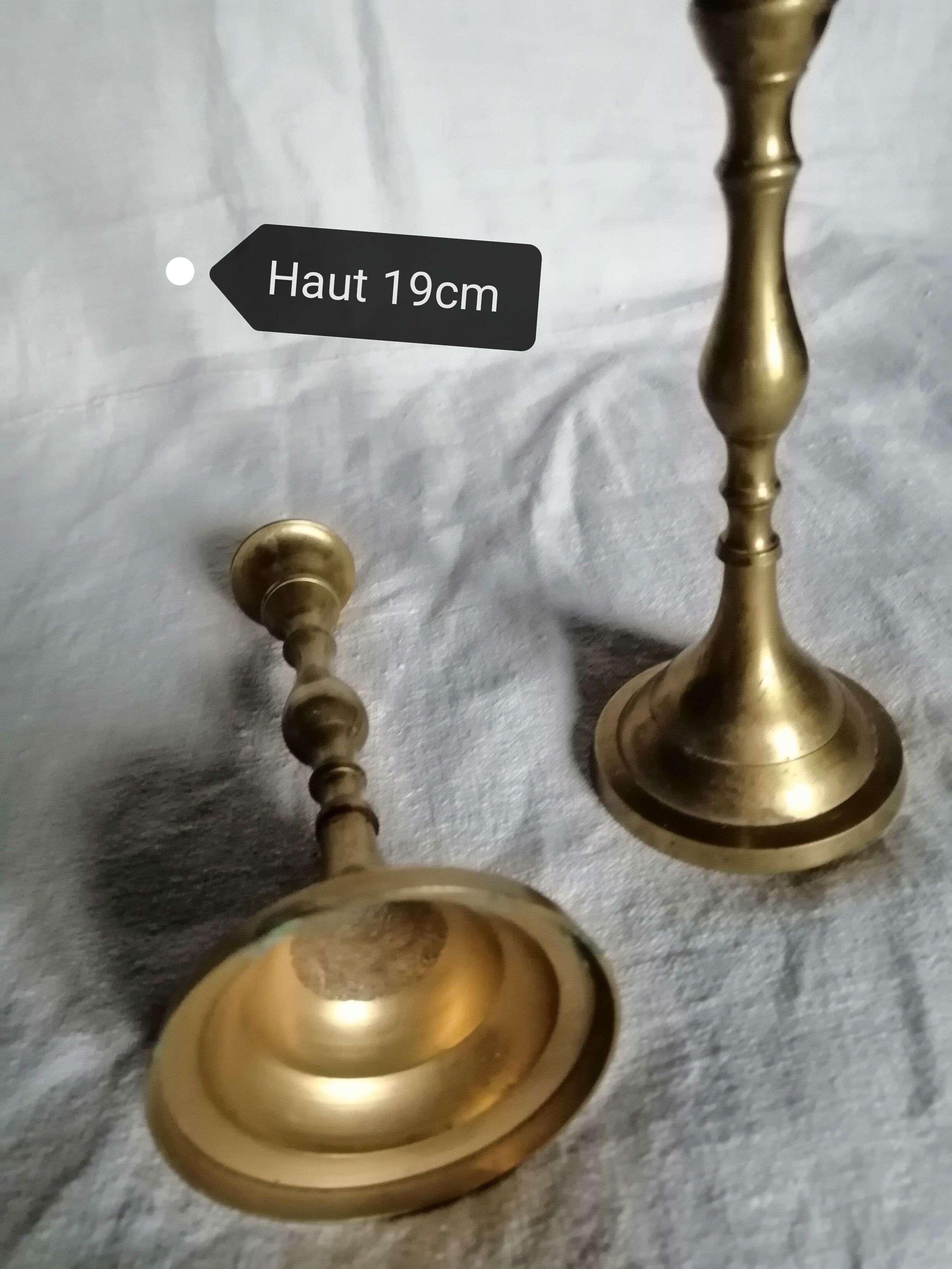 Set of 4 brass candle holders