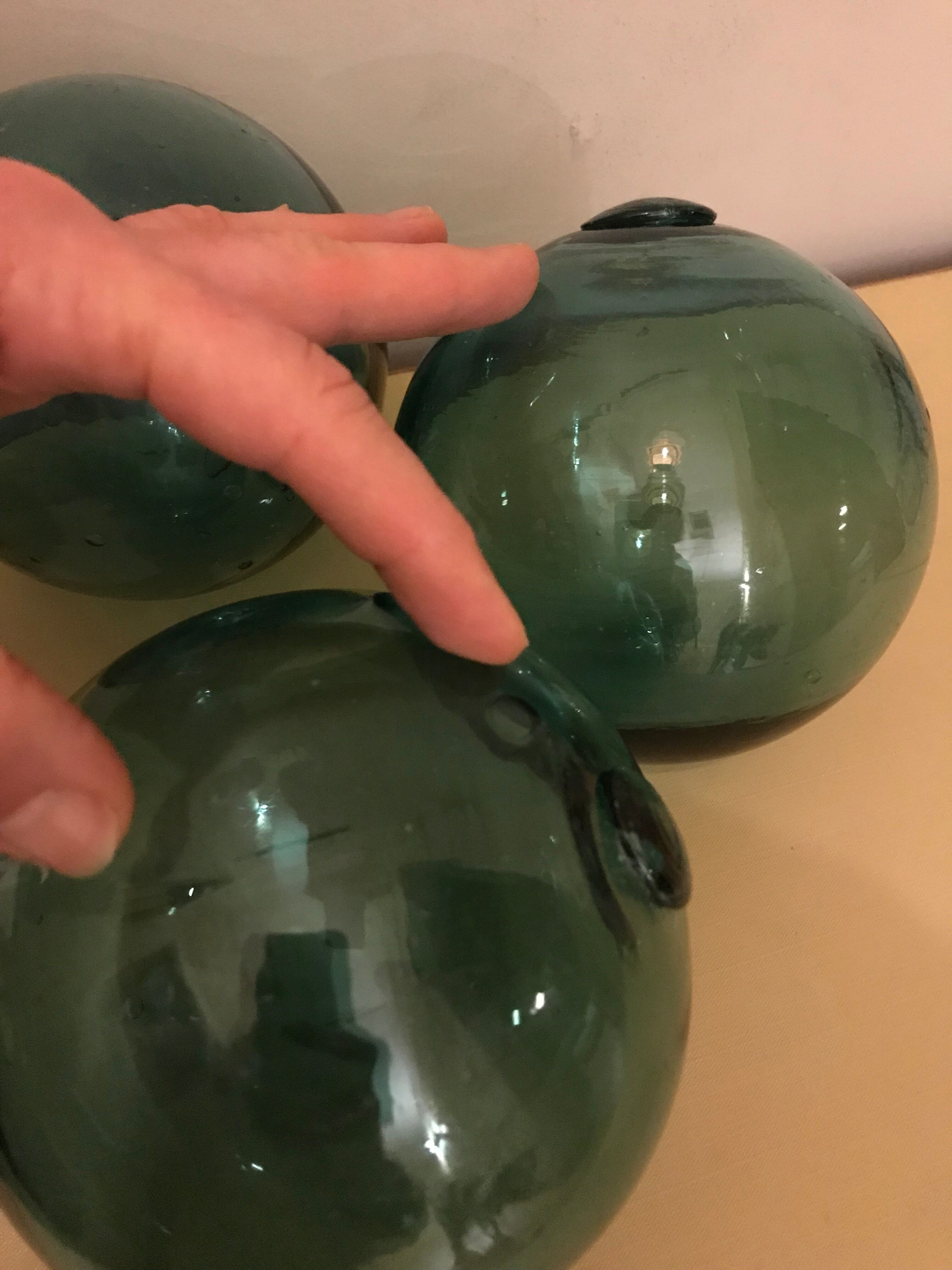 Set of three glass balls