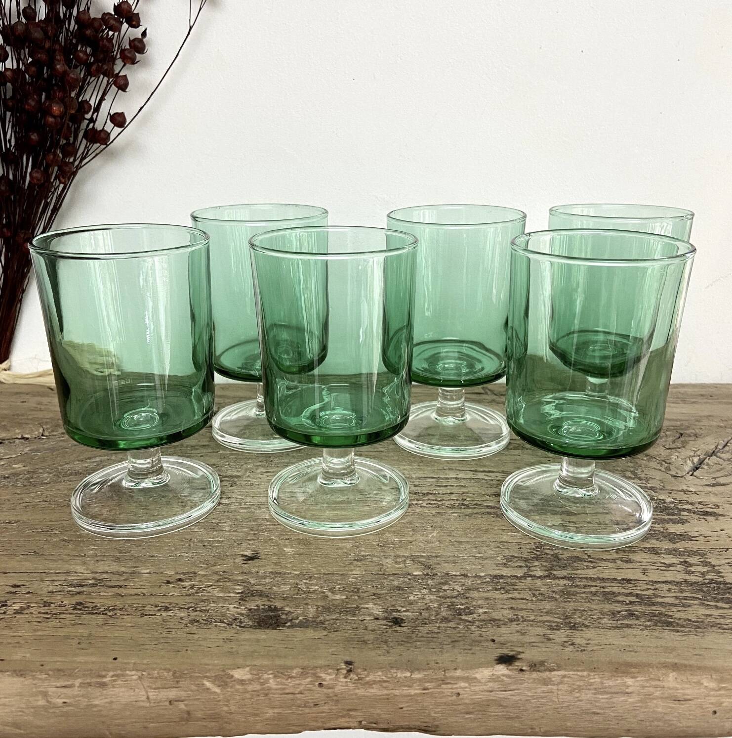 6 verres LUMINARC France vintage
