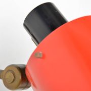 Old and rare Stilnovo wall light, red and black lacquered metal and brass With period label