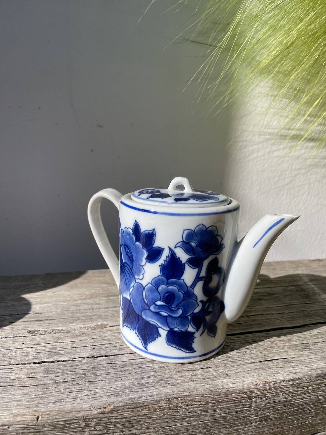 Asian blue and white ceramic teapot