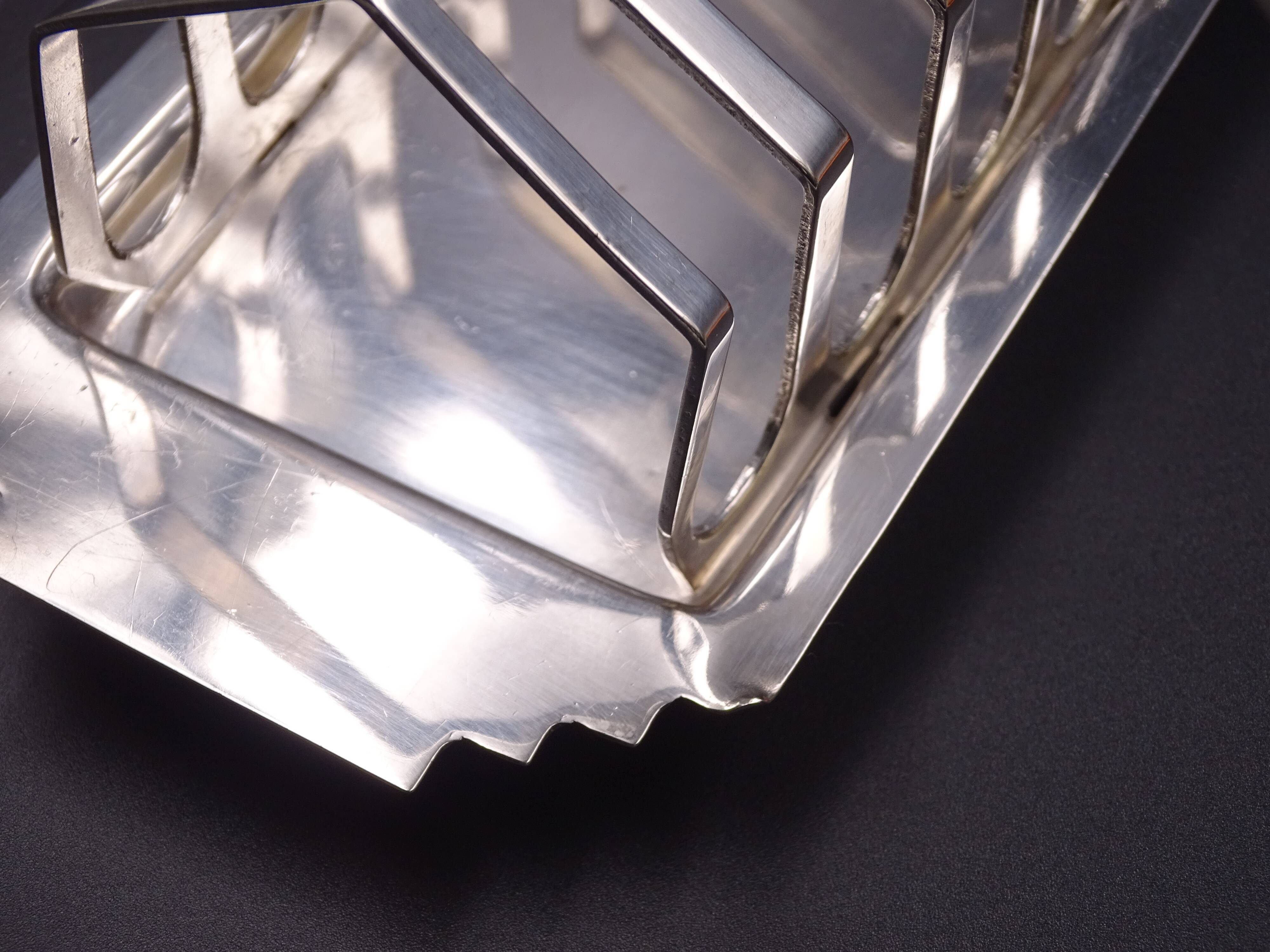 Silver metal toast holder, circa 1940 - good condition