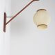 Danish teak wall lamp with pearl shade, 1960s