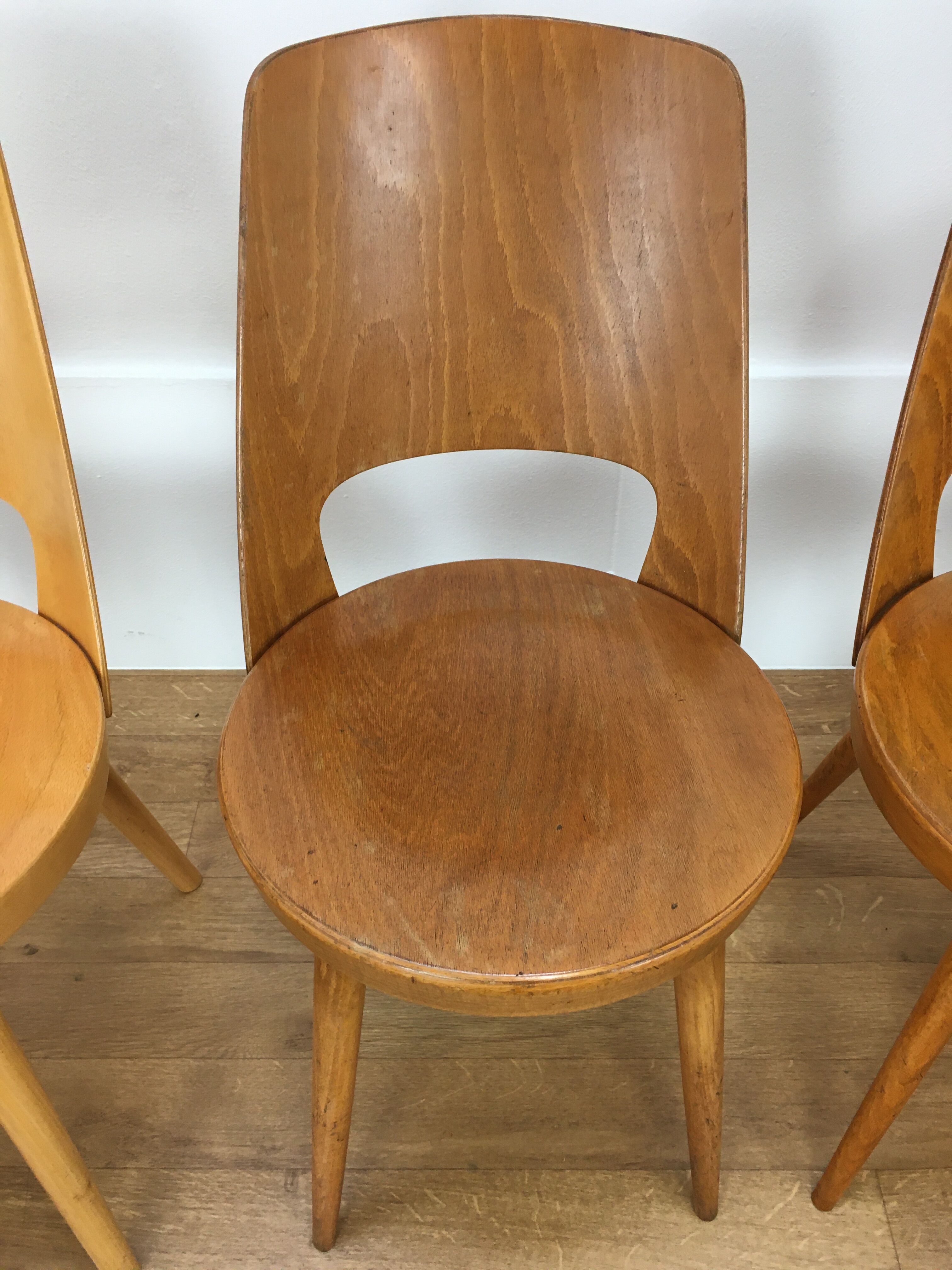 Set of 4 chairs Baumann Mondor 60s bistro
