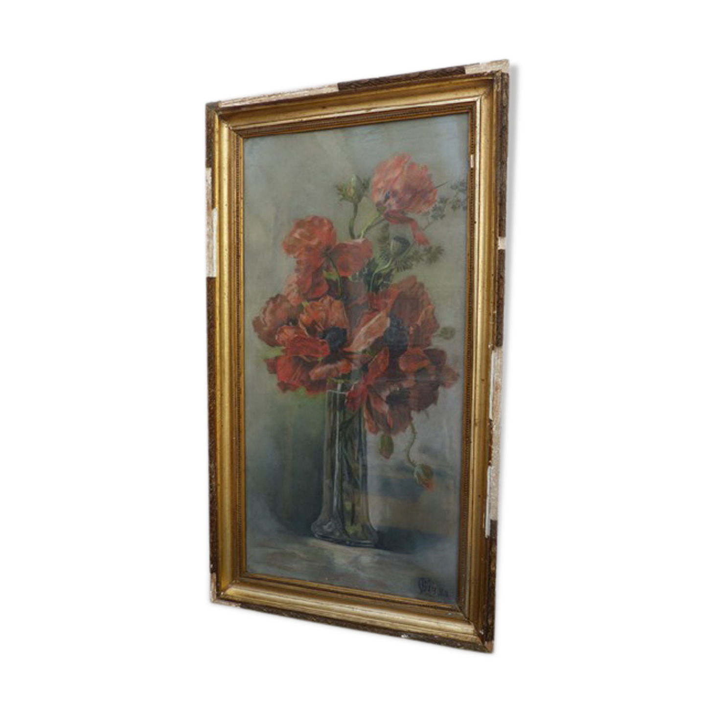 Pastel bouquet of poppy flowers