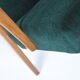 Restored compas armchair, green forest fabric, teak wood, 1960